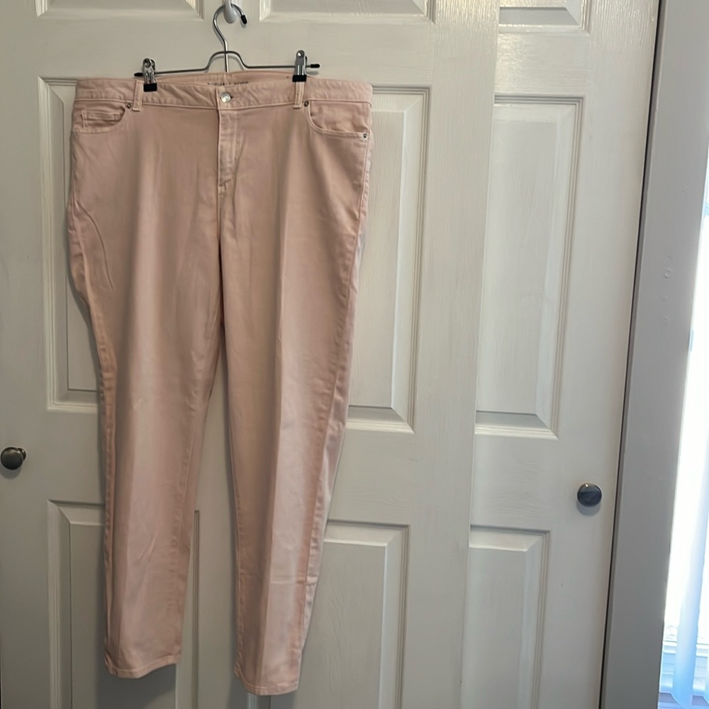 Michael Kors Izzy Skinny Pale Pink Jeans Size 20W